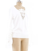 Chanel Crochet Trimmed Knit Top Top arcadeshops.com