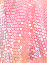 Mollie Parnis Ombre Pastel Sequin Halter Gown Dress arcadeshops.com