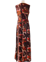 Printed Velvet Skirt Ensemble Suit arcadeshops.com