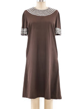 Crystal Trimmed Shift Dress Dress arcadeshops.com