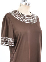 Crystal Trimmed Shift Dress Dress arcadeshops.com