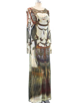 Vivienne Tam Buddha Printed Net Maxi Dress Dress arcadeshops.com