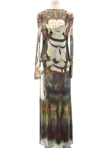 Vivienne Tam Buddha Printed Net Maxi Dress Dress arcadeshops.com