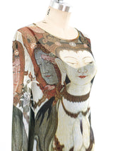 Vivienne Tam Buddha Printed Net Maxi Dress Dress arcadeshops.com