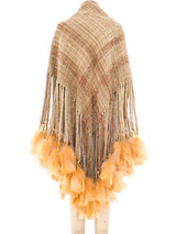 Feather Trimmed Tapestry Shawl Jacket arcadeshops.com