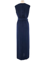 Bill Blass Fur Trimmed Chiffon Ensemble Dress arcadeshops.com