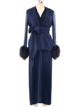 Bill Blass Fur Trimmed Chiffon Ensemble Dress arcadeshops.com