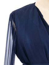 Bill Blass Fur Trimmed Chiffon Ensemble Dress arcadeshops.com