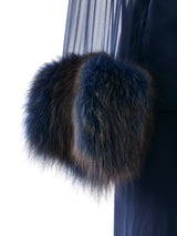 Bill Blass Fur Trimmed Chiffon Ensemble Dress arcadeshops.com