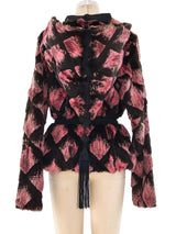 Ungaro Argyle Pattern Fur Jacket Outerwear arcadeshops.com