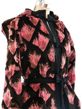 Ungaro Argyle Pattern Fur Jacket Outerwear arcadeshops.com