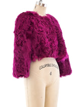 Valentino Red Magenta Cropped Fur Jacket Jacket arcadeshops.com