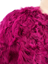Valentino Red Magenta Cropped Fur Jacket Jacket arcadeshops.com