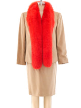 Gianni Versace Fox Fur Trimmed Suit Suit arcadeshops.com