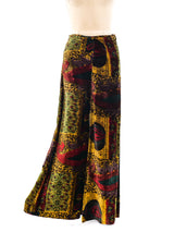Printed Velvet Wide Leg Pants Bottom arcadeshops.com
