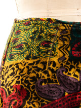 Printed Velvet Wide Leg Pants Bottom arcadeshops.com