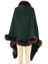 Oscar de la Renta Sable Trimmed Suede Shawl Jacket arcadeshops.com
