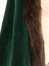 Oscar de la Renta Sable Trimmed Suede Shawl Jacket arcadeshops.com