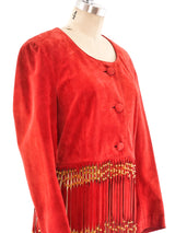 Moschino Suede Fringed Jacket Jacket arcadeshops.com