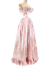 Victor Costa Metallic Pink Strapless Gown Dress arcadeshops.com