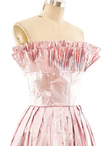 Victor Costa Metallic Pink Strapless Gown Dress arcadeshops.com