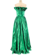 Victor Costa Metallic Green Strapless Gown Dress arcadeshops.com