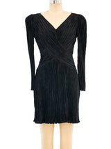 Mary McFadden Plisse Pleated Black Dress Dress arcadeshops.com