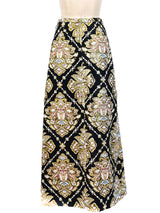 Metallic Brocade Maxi Skirt Bottom arcadeshops.com
