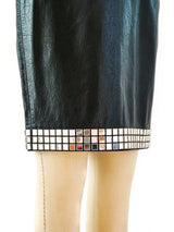 1990 Moschino Mirror Trimmed Leather Skirt Bottom arcadeshops.com