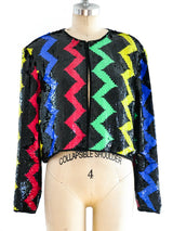 Multicolor Chevron Sequin Jacket Jacket arcadeshops.com
