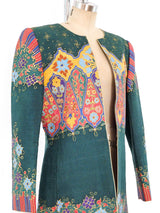 Mary McFadden Quilted Floral Jacket Jacket arcadeshops.com
