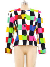 Albert Nipon Colorblock Check Jacket Jacket arcadeshops.com