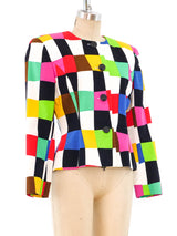 Albert Nipon Colorblock Check Jacket Jacket arcadeshops.com