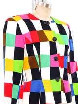 Albert Nipon Colorblock Check Jacket Jacket arcadeshops.com