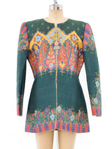 Mary McFadden Quilted Floral Jacket Jacket arcadeshops.com