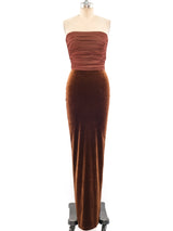 Marc Bouwer Strapless Chocolate Velvet Dress Dress arcadeshops.com