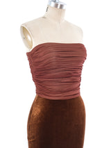 Marc Bouwer Strapless Chocolate Velvet Dress Dress arcadeshops.com