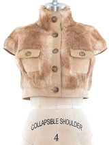 Rabbit Fur Sleeveless Crop Jacket Jacket arcadeshops.com