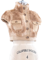 Rabbit Fur Sleeveless Crop Jacket Jacket arcadeshops.com