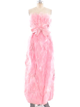 1960's Pink Feather Column Gown Dress arcadeshops.com