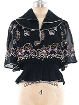 Janice Wainwright Floral Embroidered Peplum Top Top arcadeshops.com