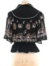 Janice Wainwright Floral Embroidered Peplum Top Top arcadeshops.com