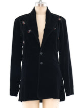 Malcolm Hall Floral Embroidered Velvet Jacket Jacket arcadeshops.com