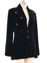 Malcolm Hall Floral Embroidered Velvet Jacket Jacket arcadeshops.com