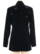 Malcolm Hall Floral Embroidered Velvet Jacket Jacket arcadeshops.com