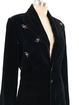 Malcolm Hall Floral Embroidered Velvet Jacket Jacket arcadeshops.com