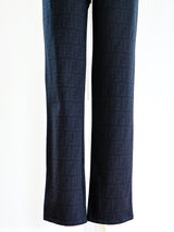 Fendi Black Zucca Logo Pants Bottom arcadeshops.com