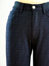 Fendi Black Zucca Logo Pants Bottom arcadeshops.com