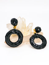 Black Sequin Hoop Earrings Accessory arcadeshops.com