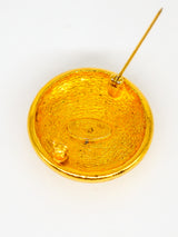 Chanel Textured Logo Button Brooch Accessory arcadeshops.com